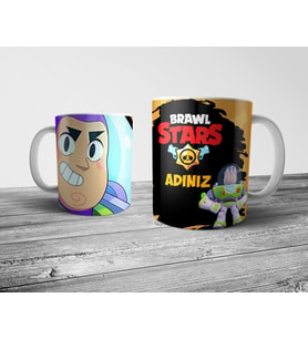 Pixxa Brawl Stars Buzz Lightyear Kişiye Özel İsimli Kupa Bardak Model 2