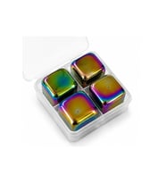 Kişiye Özel Paslanmaz Çelik Viski Taşı 4'Lü Set - 6x6x3cm