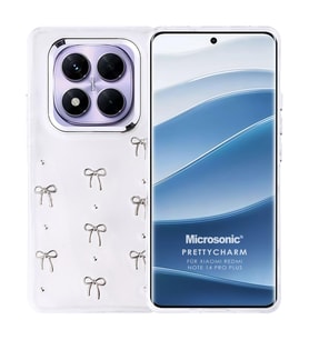 Microsonic Xiaomi Redmi Note 14 Pro Plus Kılıf PrettyCharm Bow (Gümüş)