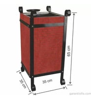Garanti Metal 2107 Tuğla Dekorlu Kül Tablalı Kare Ahşap Bahçe Tipi Çöp Kovası (45 Litre)
