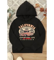 Çocuk California Baskılı Sweatshirt (Siyah)