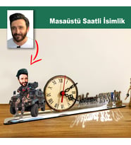 Karikatür Erkek Özel Harekat Polisi Model Masaüstü Saatli İsimlik MSİ58