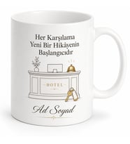 Otel Resepsiyonistine Hediye Check-in Güleryüzlü Karşılama Baskılı Kupa Bardak