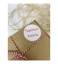 Teşekkür Ederiz 40 Mm Beyaz Yuvarlak Sticker Etiket 120 Adet