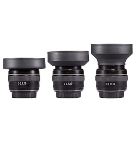 Ayex, 58mm ÜÇ KADEMELİ KAUÇUK LENS HOOD (Parasoley) (Siyah)