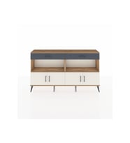 Arges Konsol 2 Raflı 2 Çekmeceli 4 Kapaklı 176x30x99 Çam-Aytaşı/Antrasit