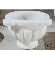 Sipahi Marble Beyaz Mermer Kavun Dilimli Ayaklı Kurna