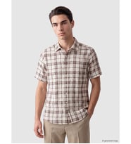 LCWAIKIKI Classic Kahverengi Regular Fit Ekose Armürlü Erkek Gömlek