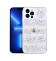 Apple iPhone 13 Pro Max Kılıf Simli Airbag'li Zore Dalga Kılıf (Gümüş)