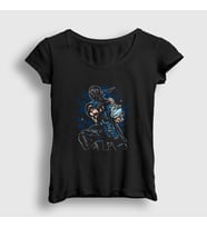 Presmono Kadın Siyah Sub Zero V4 Mortal Kombat T-Shirt 148003tt