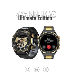 Kalobee SK4 PRO MAX Watch Ultimate Edition Siyah Altın 49MM Çift Kordonlu Akıllı Saat