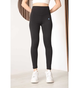Kadın Siyah Yüksek Bel Toparlayıcı Fit Spor Tayt - Esnek ve Şık Fitness Pilates Taytı