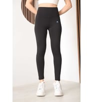 Kadın Siyah Yüksek Bel Toparlayıcı Fit Spor Tayt - Esnek ve Şık Fitness Pilates Taytı