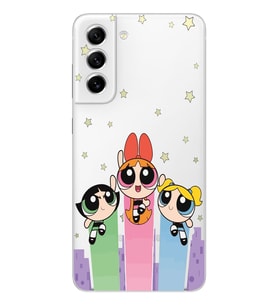Samsung Galaxy S21 FE Uyumlu Powerpuff Girls Desenli Şeffaf Telefon Kılıfı
