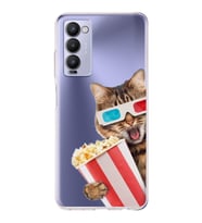 PrintiFy Tecno Camon 18P ile Uyumlu Kedi 1 Kamera Korumalı Şeffaf Kılıf