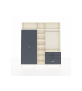 Arges Gardrop 9 Raflı 3 Çekmeceli 2 Askılı 220x30x243 Aytaşı-Antrasit