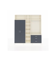Arges Gardrop 9 Raflı 3 Çekmeceli 2 Askılı 220x30x243 Aytaşı-Antrasit