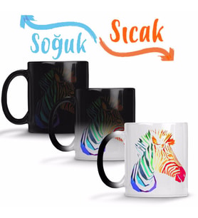 Trius Animals Zebra Sihirli Kupa Bardak Porselen