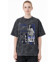 Hit Me Hard And Soft Billie Eilish Şarkıcı Baskılı Unisex Oversize Eskitme Yıkamalı Tişört