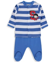 Civil Baby Superman Baskılı 1-9 Ay Pijama Takımı - Mavi