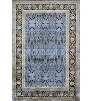 Mavi Halı Eskitme Stil Salon Halısı Klasik Madalyon Göbekli Makine Dokuma Yumuşak Yüzey