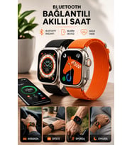 Bluetooth Bağlantılı 49MM Dokunmatik Akıllı Saat Sağlık ve Spor Takip Özellikli