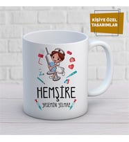 Kişiye Özel İsim Yazılabilir Hemşire Kupa Bardak