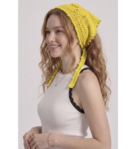 Kadın File Örgü Dantel Görünümlü Çok Amaçlı Bandana Yazlık Plaj Uyumlu Delikli Triko Saç Bandanası Ve Bel Aksesuarı