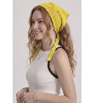 Kadın File Örgü Dantel Görünümlü Çok Amaçlı Bandana Yazlık Plaj Uyumlu Delikli Triko Saç Bandanası Ve Bel Aksesuarı