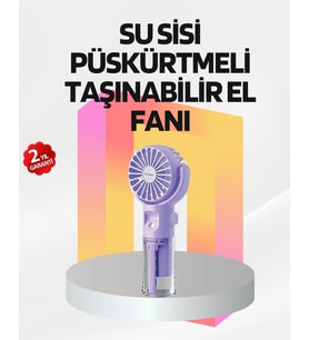 Mey İthalat® Şarjlı Su Buharlı El Vantilatörü – Taşınabilir Serinletici Fan