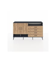 Arges Konsol 5 Raflı 4 Çekmeceli 2 Kapaklı 176x30x99 Antrasit-Çam