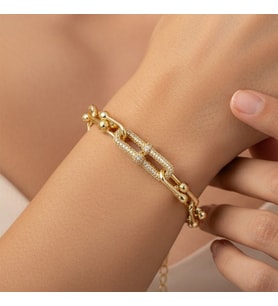 STİL İNCİSİ/XUPING JEWELRY NOKTA  ZİRKON TAŞLI MODEL BİLEKLİK (Altın Rengi)
