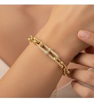 STİL İNCİSİ/XUPING JEWELRY NOKTA  ZİRKON TAŞLI MODEL BİLEKLİK (Altın Rengi)