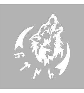 Bozkur Göktürkçe Türk Sticker siyah 20x20 CM (Beyaz)