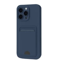 iPhone 16 Plus Kılıf Kelvin Kartvizitli Silikon - Lacivert