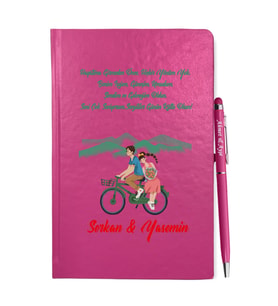 Sevgililer Gününe Özel Pembe Defter Kalem & Hediye Seti 12