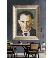 Gümüş Çerçeveli Atatürk Tablo ds378