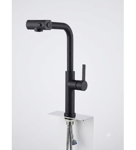 BANYO NATURAL ALBA SİYAH SPİRALLİ EVYE BATARYASI (BTR-109S)
