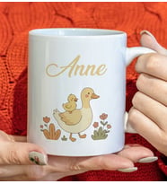 BK Gift Anne ve Yavrusu Beyaz Kupa Bardak -1, Anneler Günü ve Kadınlar Günü Hediyesi