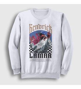 Presmono Unisex Beyaz Roses Rapper Kendrick Lamar Sweatshirt 487190tt