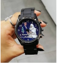 Resimli Erkek Kol saati Hediyelik Erkek Arkadaşa Sevgililer günü Hediyesi Siyah Renk Erkek Arkadaşa Hediye