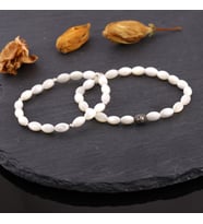 Çiftlere Özel Sedef Taşlı Kombin Bileklik Arpa Kesim