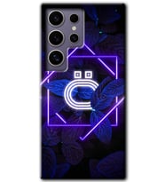 Galaxy S24 Ultra Kılıf HD Desen Baskılı Kılıf - Dark Neon Yaprak Ö Harfi