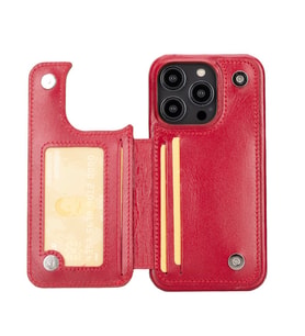 Bouletta Apple iPhone 14 Pro Uyumlu Deri Kılıf UBW V4EF (Kırmızı)