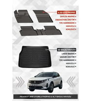 Sahler Peugeot 3008 2016-2024 Uyumlu 4.5D Premium Havuzlu Oto Paspas ve Liner Marka 3D ALT Bagaj Havuzu