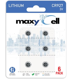 Lityum Para Hücresi Pil 3V Saatler, Anahtarlıklar, Hesap Makineleri, Termometre için Uzun Ömürlü Güvenilir Güç - Sızdırmaz Tasarım, Uzun Raf Ömrü DL927 CX927 ECR927 GR927 BR927 (6'lı