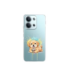 Xiaomi Redmi 15C 4G ile Uyumlu Splash Köpek Tasarımlı Şeffaf Silikon Kılıf