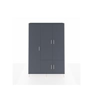 Arges Dolap 7 Raflı 5 Kapaklı Tek Askılı 132x30x195 Antrasit-Antrasit/Çam