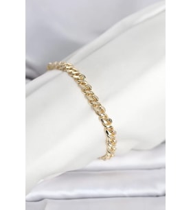 CM 14K Gold Renk Yassı Zincir Model Kadın Bileklik - TJ-BB8305