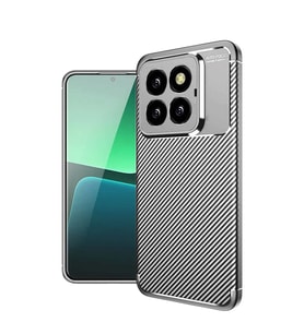 Xiaomi Mi 14T Pro Kılıf Auto Focus Karbon Kapak - Gri
